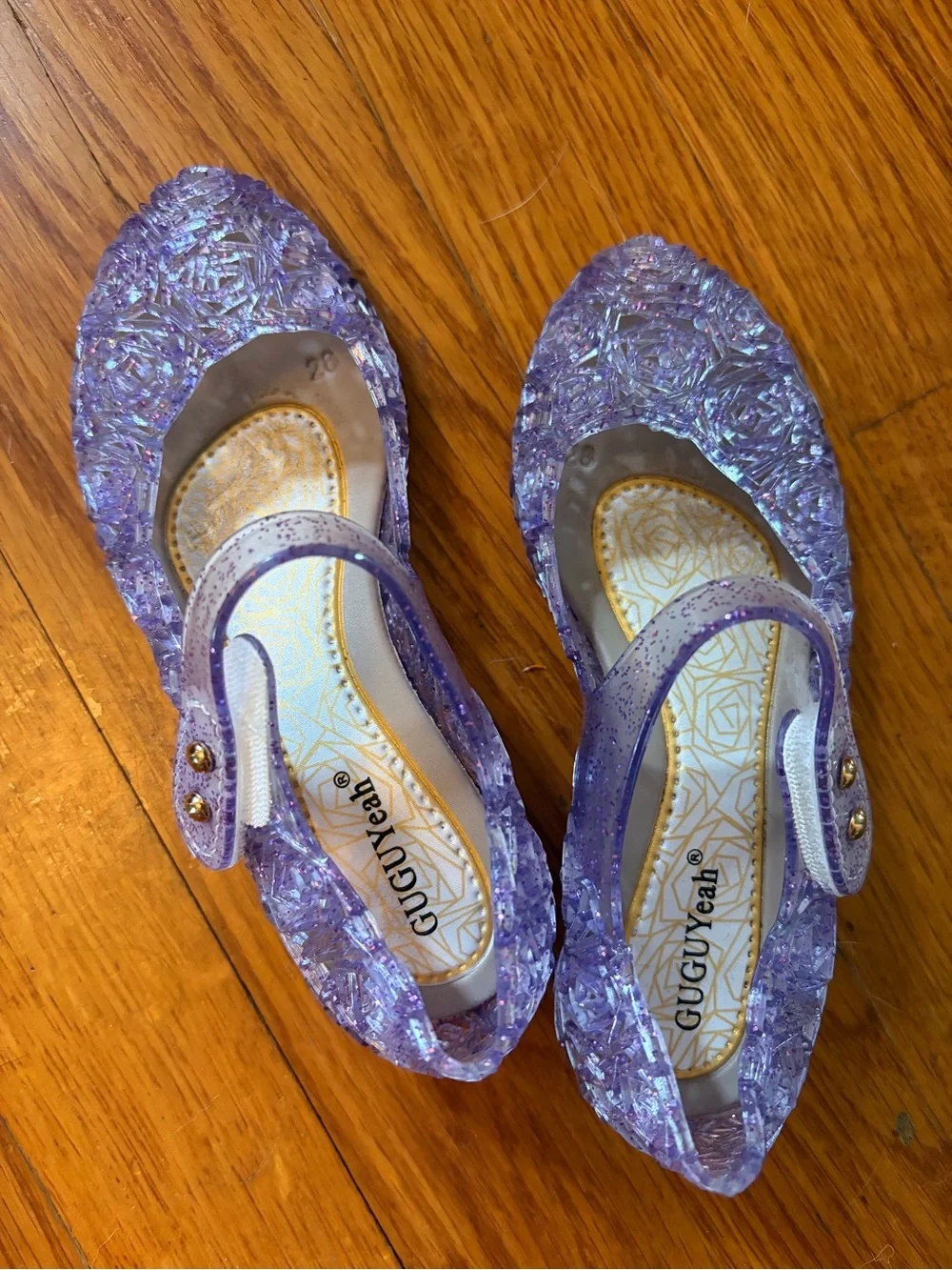 Elsa Girls' Purple Glitter Jelly Dress Costume Shoes
